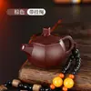Encendedor Creativo de Tetera de Arena Morada Mango Giratorio de Descompresión Tetera Metálica a Prueba de Viento Inflable Llama Roja Fuego Fuerte Venta al por Mayor