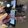 Triángulo Metálico Sin Marco Flor Cruz Bordeador Accesorios de Espejo Diamante Protección UV Gafas de Sol para Niños Gafas de Sol