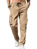 2026 eBay exportación pantalones jogger de color liso para hombre con bolsillo para deporte primavera y otoño ropa de trabajo pantalones largos dropshipping