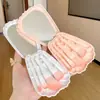 Set de 5 Piezas de Espejo con Carcasa Suave y Brochas de Maquillaje de Cerdas Suaves con Diseño de Almacenamiento, Portátil para Viaje, Brochas para Sombra de Ojos, Polvo y Rubor