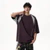 Nasa sobre Camiseta Casual Solta Respirável de Secagem Rápida com Proteção Solar Esportiva Manga Curta Masculina de Verão para Uso Externo em Cores Frescas com Bloqueio de Cor