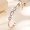 Pulsera Abierta para Mujer de Estilo Ins Nuevo de Moda de Venta Caliente Transfronteriza Exquisita Irregular Micro-Incustrada con Circonita Directo del Fabricante