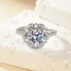 Transmisión en Vivo Transfronteriza Más Vendidos Anillos Imitación Moissanita para Mujer, Un Quilate, Seis Garras, Varios Estilos, Anillos de Boda Estilo Ins, Anillos de Pareja, Suministro de Joyería