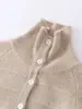 Nuevo Suéter de Punto de Lana Pura con Cuello Alto Medio Abierto de Manga Larga para Niños Color Sólido Holgado Jersey Suéter de Lana Otoño/Invierno 2026