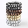 Qiyue Europeo y Americano Transfronterizo de Alta Elasticidad Metal Plateado Brillante Cordón para Teléfono Lazo para el Cabello Lazo para el Cabello de Amazon
