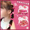 Super fofo fofo morango urso elástico elástico meninas acessórios de cabelo não machucam o cabelo alto elástico elástico cabelo corda crianças cocar bebê menina