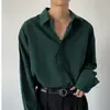 Camisa casual y elegante para hombre para primavera y otoño, ligera, con caída, de manga larga, moderna y guapa, hecha de gasa de seda helada