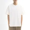Promoção Camiseta Simples de Manga Curta Tencel Pesado Masculina Manga Meia-Manga Camada Base Solta Gola Redonda Top da Moda Masculino