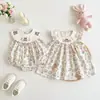 Roupas de Verão para Recém-Nascidos Estilo Coreano Macacão para Bebê Menina Macacão Fofo de Urso Vestido Leve 100% Algodão