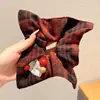 Elegante y con estilo scrunchie de pañuelo cuadrado, súper lindo y de aspecto de hada, un accesorio para el cabello para niñas, nuevo coletero de verano y adorno para la cabeza