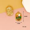 Adornos DIY con Aretes Colgantes de Lujo Ligero Retro Francés, Collar, Colgante, Pintura al Óleo, Flor, Jardín de Monet, Aleación, Gotas de Aceite