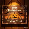 Nuevo producto transfronterizo: letrero de puerta de madera plano para Halloween, decoración de pared creativa, letrero de decoración navideña, venta al por mayor del fabricante