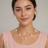 Collar de doble capa ajustable transfronterizo europeo y americano, estilo bohemio, con cuentas redondas de metal, collar con colgante de concha personalizado que combina con todo.