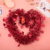 Decoración para actividades de boda y fiesta de Navidad al por mayor con flor de borla de cinta de lana de estrella de cinco puntas, color alizarina, raya, 2 metros, envío