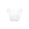 Taza de postre de plástico desechable de 60 ml, taza para pastel, taza para mousse, taza de cáscara de madera, taza transparente creativa para bebidas con forma de flor