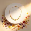 Colar de Titânio Dourado Estilo Coreano Fresco e Doce Flor Margarida Suave para Mulheres, Aço Titânio Não Desbota Estilo Curativo Acessório Versátil