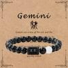 Pulsera de doce constelaciones para hombre retro Joker cuentas negras brillantes cuerda elástica pulsera para hombre y mujer fabricantes Europa y Estados Unidos transfronterizo