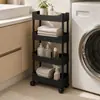Estantería de almacenamiento para huecos de baño, estantería de almacenamiento móvil de pie para el baño, estante de almacenamiento multifuncional para el hogar y la cocina