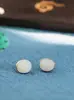 Brincos de Prata s925 Oval Ágata Vermelha do Sul Estilo Simples Cool Novo Temperamento Stud para Mulheres Joia Geométrica para Orelha Pequena