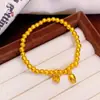 Pulseira de Lótus Dourada Vietnamita Heritage, Luxo Leve, Pulseira Elástica Simples e Fashion com Toque de Alto Padrão Que Não Desbota Facilmente