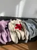 Suéter de Punto Grueso Redondo con Bloques de Color Florales Grandes Estilo Coreano para Mujer, Suéter de Punto Holgado Juvenil y Elegante, de Moda Principios de Primavera 2026