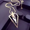 Estilo Coreano Moda Outono e Inverno Corrente de Lã de Cristal Feminina Elegante Simples Franja Longa Pingente Colar Acessórios de Pingente para Roupas