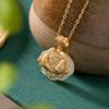 S925 Prata Esterlina Banhado A Ouro Pingente de Jade Hetian Estilo Chinês Peixes Carpa Ruyi Longlife Lock Colar Acessórios Antigos