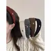 Diadema de Lana con Forma Ovalada y Etiqueta Dorada, Estilo Nuevo Otoño e Invierno, Felpa de Lana, Cabeza Alta, Pinza para el Cabello de Moda de Alta Calidad