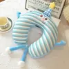 Almohada de espuma viscoelástica en forma de U, personalizable con logo, rebote lento, almohada de viaje en forma de U para avión, almohada de soporte para el cuello en forma de U, juguete de peluche refrescante