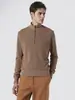 Suéter de Punto Mezcla de Lana Estilo Old Money, Cuello Alto Holgado, Moda de Lujo Ligero, Suéter Básico Versátil Simple para Hombre