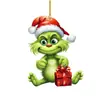 Adornos para coche temáticos del Grinch de dibujos animados transfronterizos, decoraciones para el árbol de Navidad y artículos de decoración para el hogar