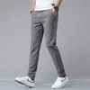 Calças Casuais Masculinas de Outono de Alta Qualidade de Hong Kong, Calças Longas Retas Slim Fit, Calças Esportivas Masculinas com Stretch Estilo Coreano Versáteis para Primavera/Outono