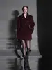 Chic Minimalista Francés Solapa Botón Metálico Doble Faz Lana Abrigo de Lana para Mujer Otoño e Invierno Nuevo Estilo para Mujer