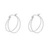 514 K-Style Ins Niche Design de Luxo Acessível Normcore Versátil Brincos de Linha Circular Prata Esterlina S925 Feminino Textura