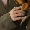 Viento Ins Europeo y Americano Hilo Apertura Hueca Anillo de Acero de Titanio Galvanizado Oro 18k Joyería de Mano para Hombres y Mujeres al por Mayor A275