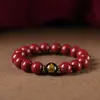 Pulseira Original de Cinábrio Mineral Igual da Douyin para Mulheres Pulseira de Contas de Transferência de Buda de Natal Ano Animal Presente para Homens