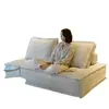 Sofá tipo bloque de tofu color crema, de un solo asiento, diseño minimalista, tela técnica, modular, combinación de dos asientos, adecuado para apartamentos pequeños, de suelo, sillón reclinable