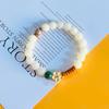 Cor Envelhecida Semente de Raiz de Bodhi de Maçã Contas de Mão Jade Branco Bodhi Contas de Buda Infantil Pulseira de Casal Artesanato