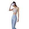 Conjunto de Roupa de Yoga Cross-Border com Sensação de Segunda Pele, Conjunto Esportivo Sem Sutiã, Roupa Fitness à Prova de Choque e Antiderrapante