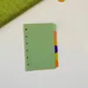 Fabricante de Shenzhen Página Divisória de PP Fosco Página de Índice de Folha Solta Caderno Página Divisória de 6 Cores