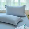 Fundas de almohada 100% algodón 48x74cm, juego de dos, para uso doméstico, funda interior individual de color liso de algodón puro para adulto