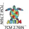 Parche de Tela Bordado con Temática de Autismo Decoración para Bolso Dinosaurio Colorido Etiqueta Bordada por Computadora Parche Rompecabezas Parche Termoadhesivo