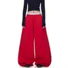 Pantalones Casuales de Pierna Ancha con Estampado de Letras Estilo Perezoso Retro Coreano para Mujer, Pantalones de Baile Dopamina de Primavera