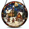 Homem de Pão de Gengibre de Natal Peça Única Transfronteiriça Ornamento de Vidro Colorido para Pendurar Decoração de Janela para Quatro Estações Pegador de Sol para Jardim