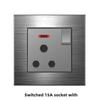 Enchufe Eléctrico Británico 13A Carga Rápida USB tipo-c Estándar Británico Pie Cuadrado Panel Metálico Gris Aluminio Dibujado con Alambre Edición Hong Kong y Macao
