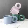 Taza de Cerámica Estilo Creativo 250ml Color Caramelo Taza de Café para Parejas Sencilla Oficina Hogar Taza de Desayuno Venta al por Mayor