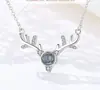 Regalo de Navidad Lenguaje del Amor Te Amo Collar Yulu Tú Alce Copo de Nieve Colgante de Aleación Venta al por Mayor