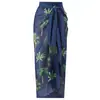 Traje de baño retro de una pieza europeo y americano para mujer, conjunto de falda de gasa con corbata y escote en V profundo, popular en Amazon, estampado floral al por mayor