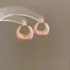 Brincos Quadrados com Gota de Óleo Prata em Formato de U para Mulheres Brincos Simples Elegantes Retrô Franceses Brincos da Moda Versáteis para o Dia a Dia para Mulheres