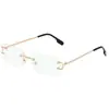Gafas de Sol Cuadradas Marinas Sin Montura de Comercio Exterior Europeo y Americano Gafas de Sol de Moda Estilo Urbano Personalidad Celebridad de Internet Gafas Versátiles para Hombres y Mujeres
